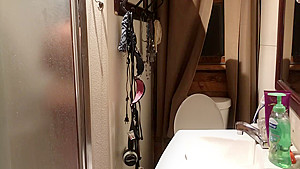 on stepsister Showering then getting ready for bed