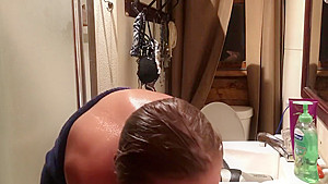 on stepsister Showering then getting ready for bed