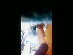 redhead milf with big butt upskirt in german supermarket