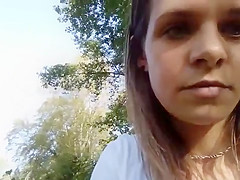 sexy French girl public near a river 3