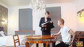 student 18+ Hides Literature Tutors Glasses To Have Se
