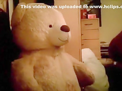 submissive rides her teddy