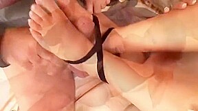 sweet nylon footjob