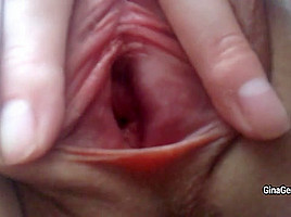 teen 18+ Gina Gerson with ideal body fingers her small pink cunt and assshole