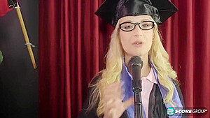 teen 18+ Is Naked Under Her Cap And Gown With Aubrey Gold