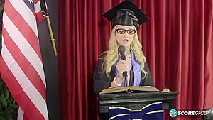 teen 18+ Is Naked Under Her Cap And Gown With Aubrey Gold