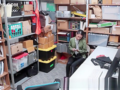 teen 18+ asian shoplifter cum