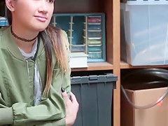 teen 18+ asian shoplifter cum