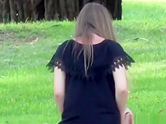 teen 18+ couple spied in public park