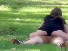 teen 18+ couple spied in public park